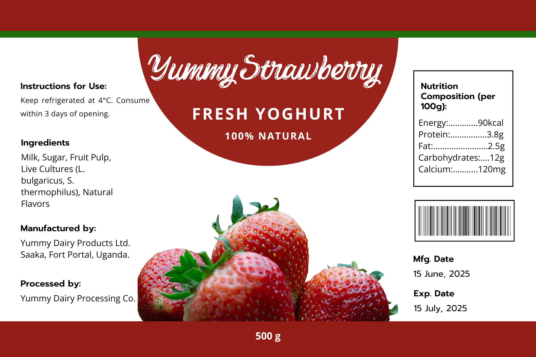 Strawberry Juice Label Design